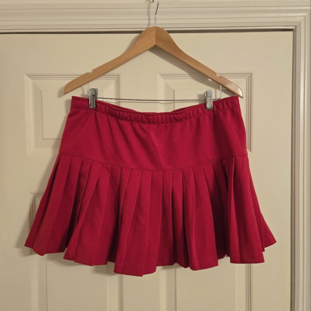 Cheer Fantastic Women's red cheer pleated skirt size adult XXlarge